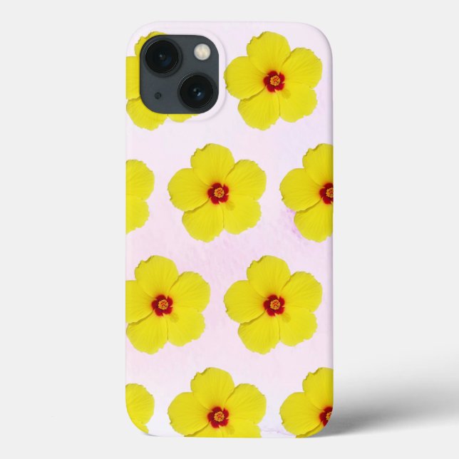 Yellow Hibiscus Flower Art Case-Mate iPhone Case (Back)