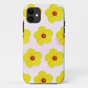 Yellow Hibiscus Flower Art iPhone 11 Case