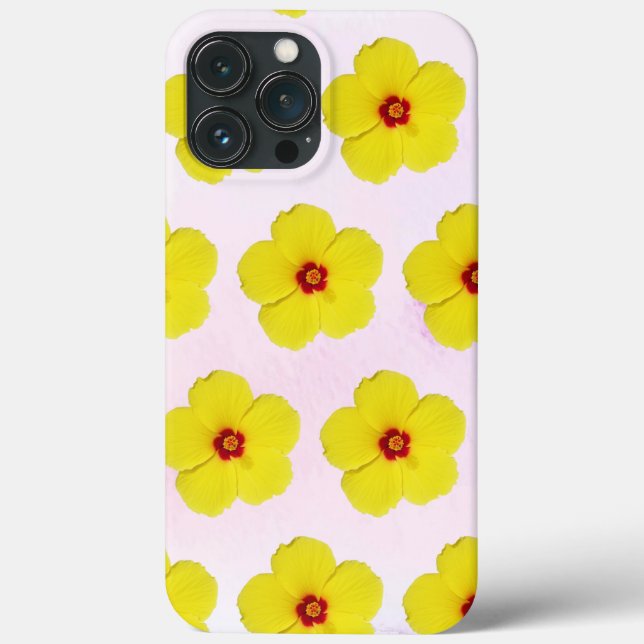 Yellow Hibiscus Flower Art Case-Mate iPhone Case (Back)