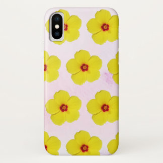 Yellow Hibiscus Flower Art iPhone X Case