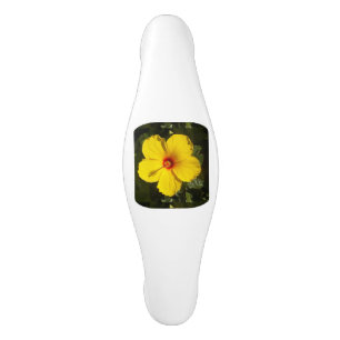 Yellow Hibiscus Flower Ceramic Cabinet Pull