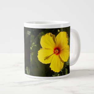 Yellow Hibiscus Flower Large Coffee Mug