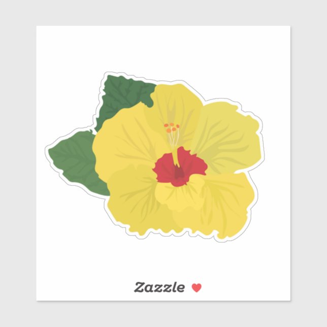 Yellow Hibiscus Flower Sticker (Sheet)