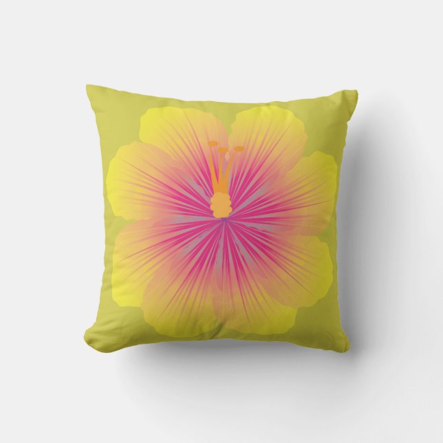 Yellow Hibiscus_Illustration Cushion (Front)