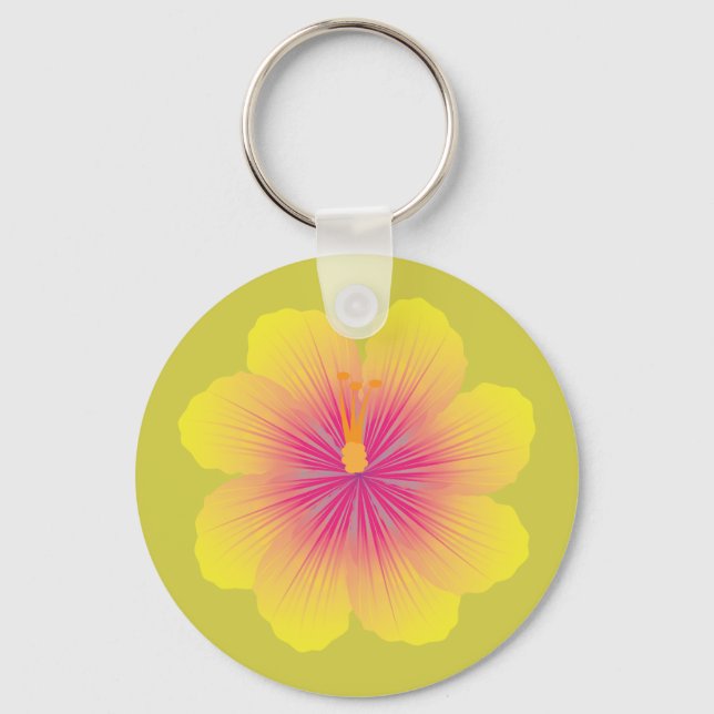 Yellow Hibiscus_Illustration Key Ring (Front)