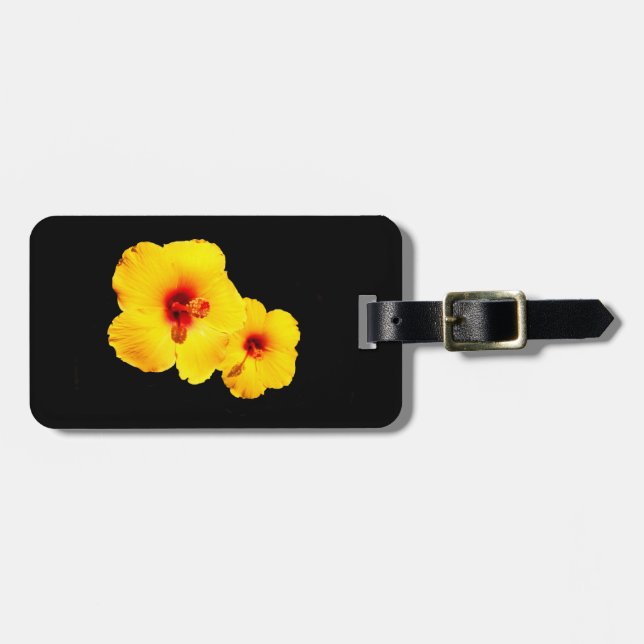 Yellow Hibiscus Luggage Tag (Front Horizontal)