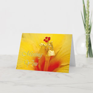 Yellow Hibiscus Miss You Card