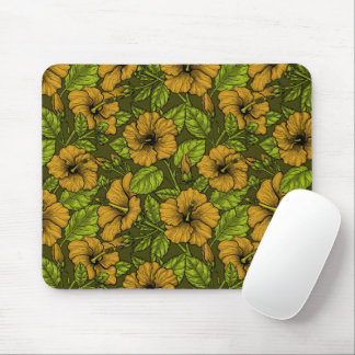 Yellow hibiscus mouse pad