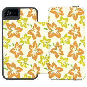 Yellow Hibiscus, Orange Hibiscus, Floral Pattern Incipio Watson™ iPhone 5 Wallet Case