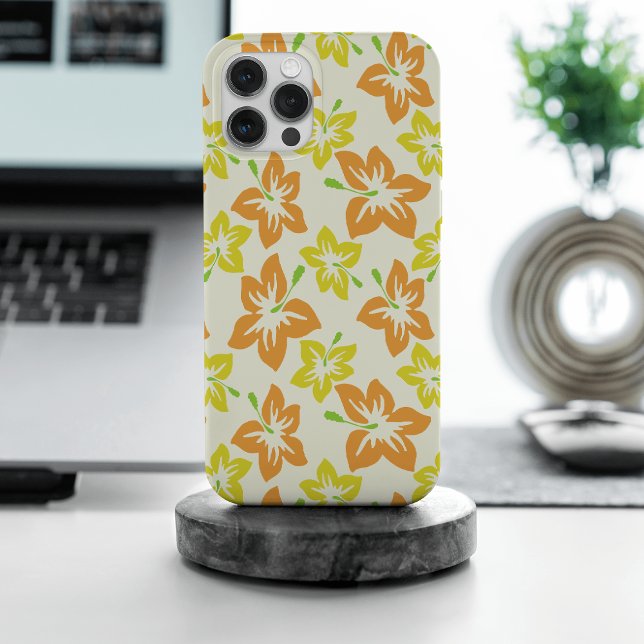 Yellow Hibiscus, Orange Hibiscus, Floral Pattern iPhone Case (Creator Uploaded)