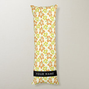 Yellow Hibiscus, Orange Hibiscus, Your Name Body Cushion
