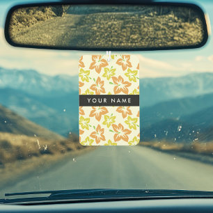 Yellow Hibiscus, Orange Hibiscus, Your Name Car Air Freshener