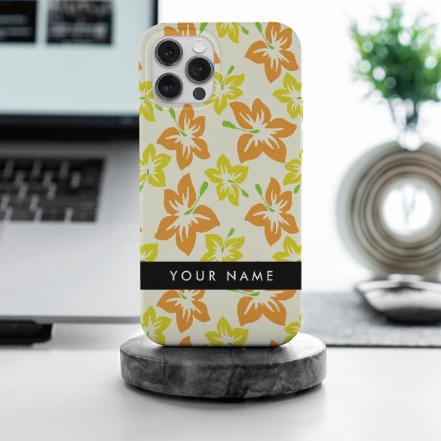 Yellow Hibiscus, Orange Hibiscus, Your Name Case-Mate iPhone Case (Creator Uploaded)