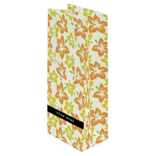 Yellow Hibiscus, Orange Hibiscus, Your Name Wine Gift Bag