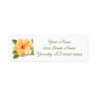 Yellow Hibiscus Return Address Label