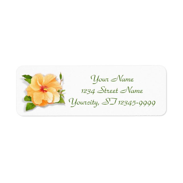 Yellow Hibiscus Return Address Label (Front)