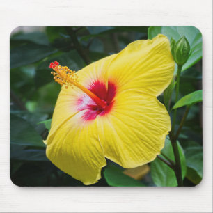 Yellow Hibiscus Sideview Mouse Pad
