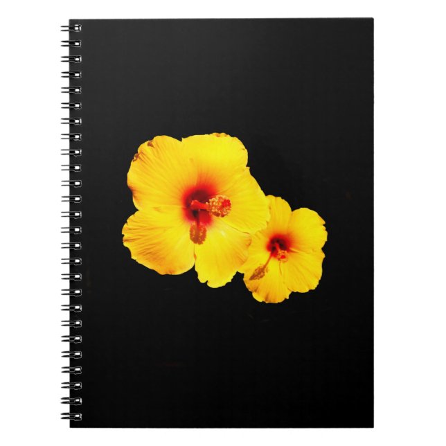 Yellow Hibiscus Spiral Notebook (Front)