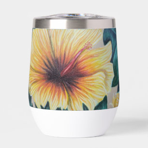 yellow hibiscus thermal cup