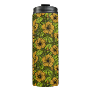 Yellow hibiscus thermal tumbler
