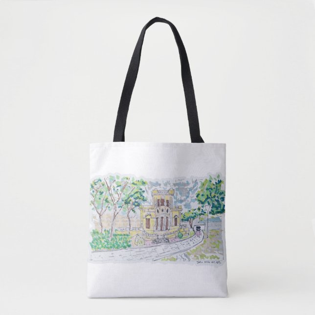 Yellow Historic Villa Tote Bag (Front)