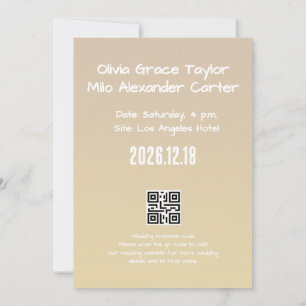 yellow holding-hands artwork wedding invitation