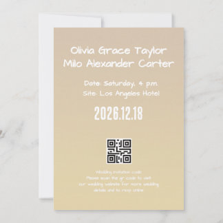 yellow holding-hands artwork wedding invitation