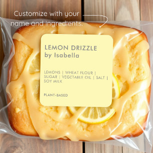 Yellow   Homemade Cake Product Ingredient Labels