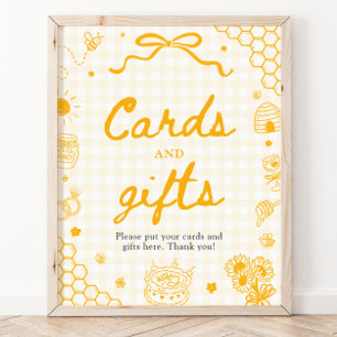 Yellow Honey Bee Bridal Shower Cards and Gifts Poster
