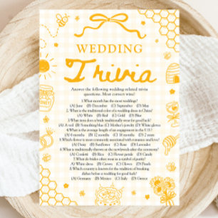 Yellow Honey Bee Bridal Shower Wedding Trivia Game Invitation