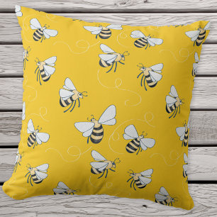 Yellow Honey Bee Cushion