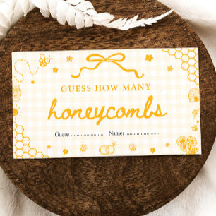 Yellow Honey Bee Guess How Many Honeycombs Game Enclosure Card