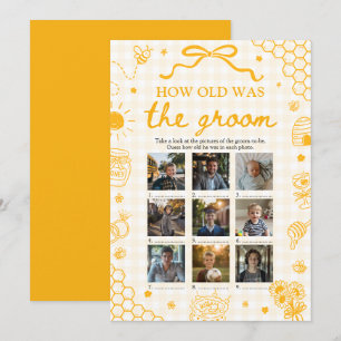 Yellow Honey Bee How Old Was The Groom Game Invitation
