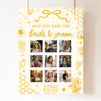 Yellow Honey Bee How Old Were Bride & Groom Sign