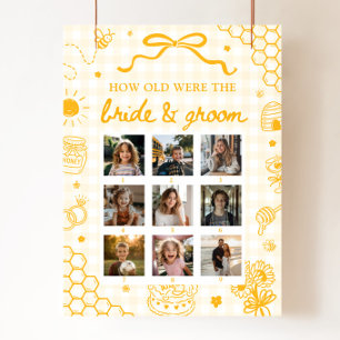 Yellow Honey Bee How Old Were Bride & Groom Sign