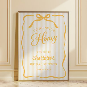 Yellow Honey Bridal Shower Welcome Sign