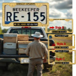 Yellow Honeycomb Beekeeper Honey Styles A&C Licence Plate Frame<br><div class="desc">Yellow honeycomb pattern. Great for APiARIES, HONEY FARMS, HONEY SELLERS. Makes a nice gift for a beekeeper you love. For family honey farms: Buy one for front and rear license plates and every car in the family to help promote honey sales, The following states DO NOT ALLOW the use of...</div>