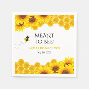 Yellow Honeycomb Meant to Bee Bridal Shower Napkin