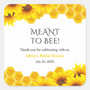 Yellow Honeycomb Meant to Bee Bridal Shower  Square Sticker