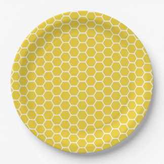Yellow Honeycomb Paper Plate