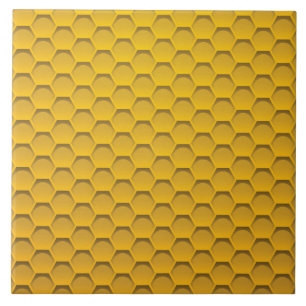 Yellow Honeycomb Pattern Ceramic Tile