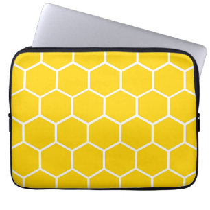 Yellow honeycomb pattern laptop sleeve