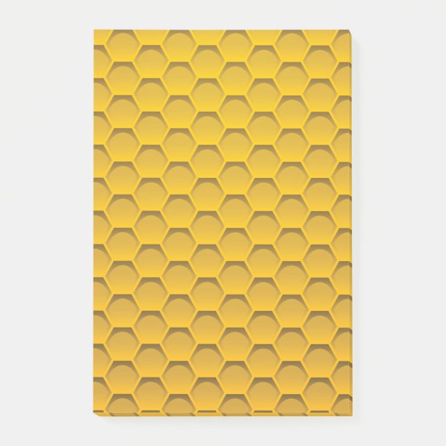Yellow Honeycomb Pattern Post-it Notes (Front)