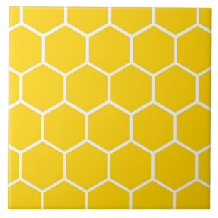 Yellow honeycomb pattern tile