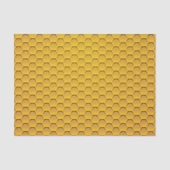Yellow Honeycomb Pattern Tissue Paper (Front)