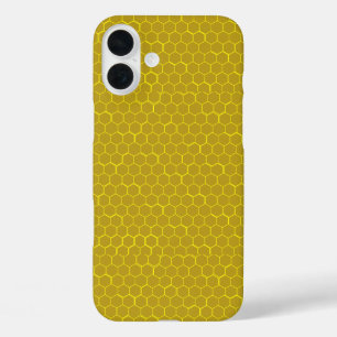 Yellow Honeycomb Patterned  iPhone 16 Plus Case