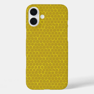 Yellow Honeycomb Patterned  iPhone 16 Plus Case