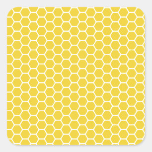 Yellow Honeycomb Square Sticker