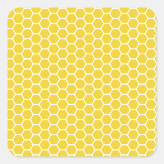 Yellow Honeycomb Square Sticker
