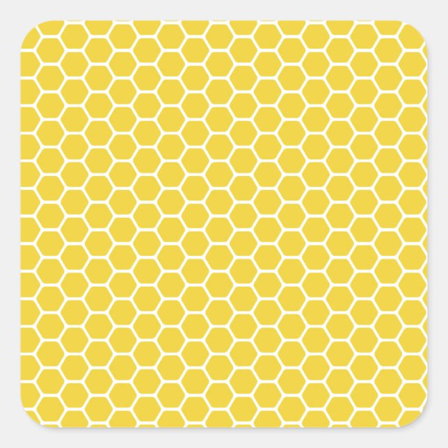 Yellow Honeycomb Square Sticker (Front)